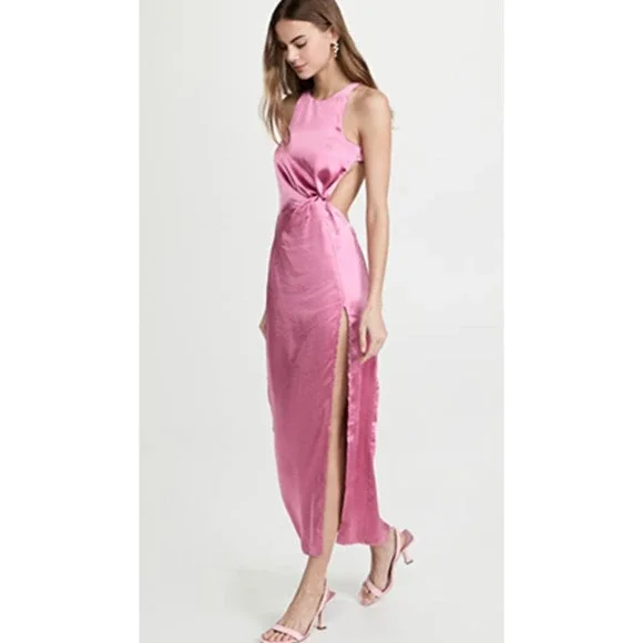For Love And Lemons Tahlia Maxi Dress Pink NWT M - Picture 3 of 15